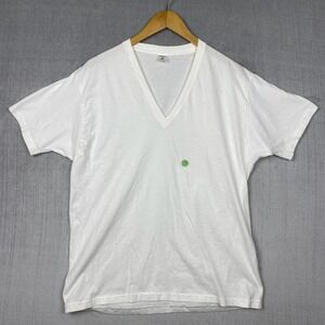 Vtg Jockey Mens XL White V Neck 100% Cotton T Shirt Single Stitch Made In USA